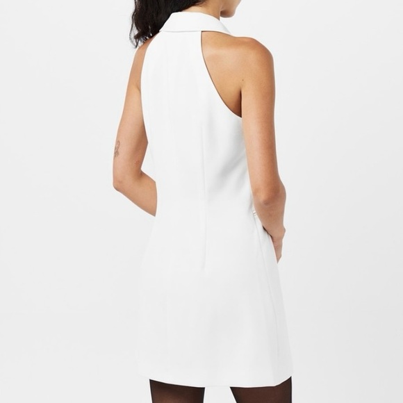 🆕 French Connection White Sleeveless Blazer Dress Tailored Mini Detail Size US 4 - Picture 3 of 15